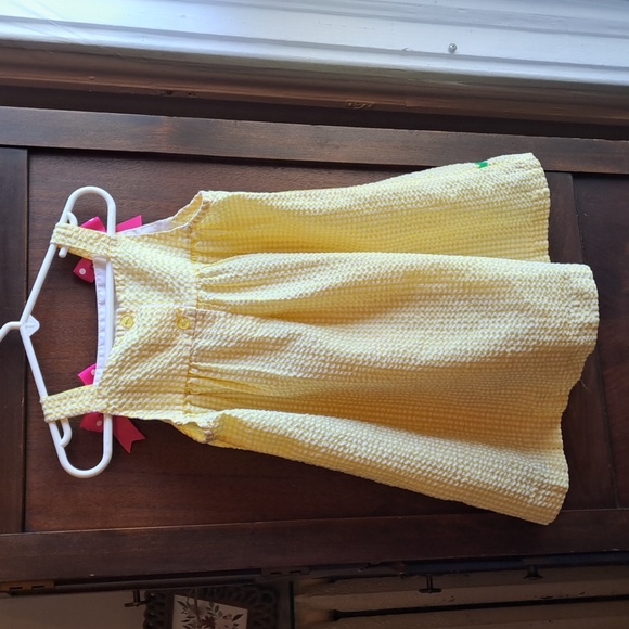 Rare,Too! size 4T yellow gingham strappy butterfly sleeves summer dress - Picture 5 of 5